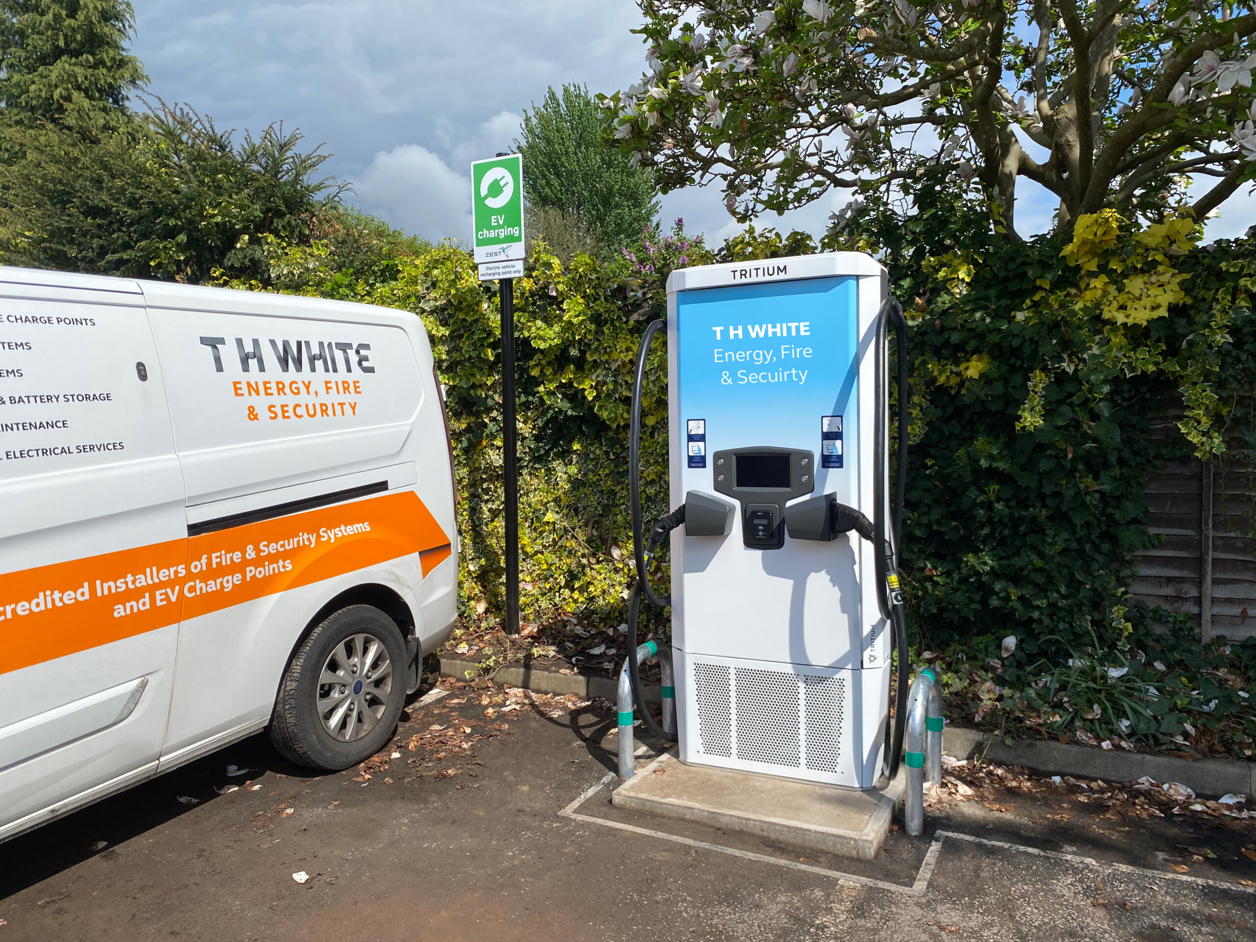 T H WHITE van after installing charger 