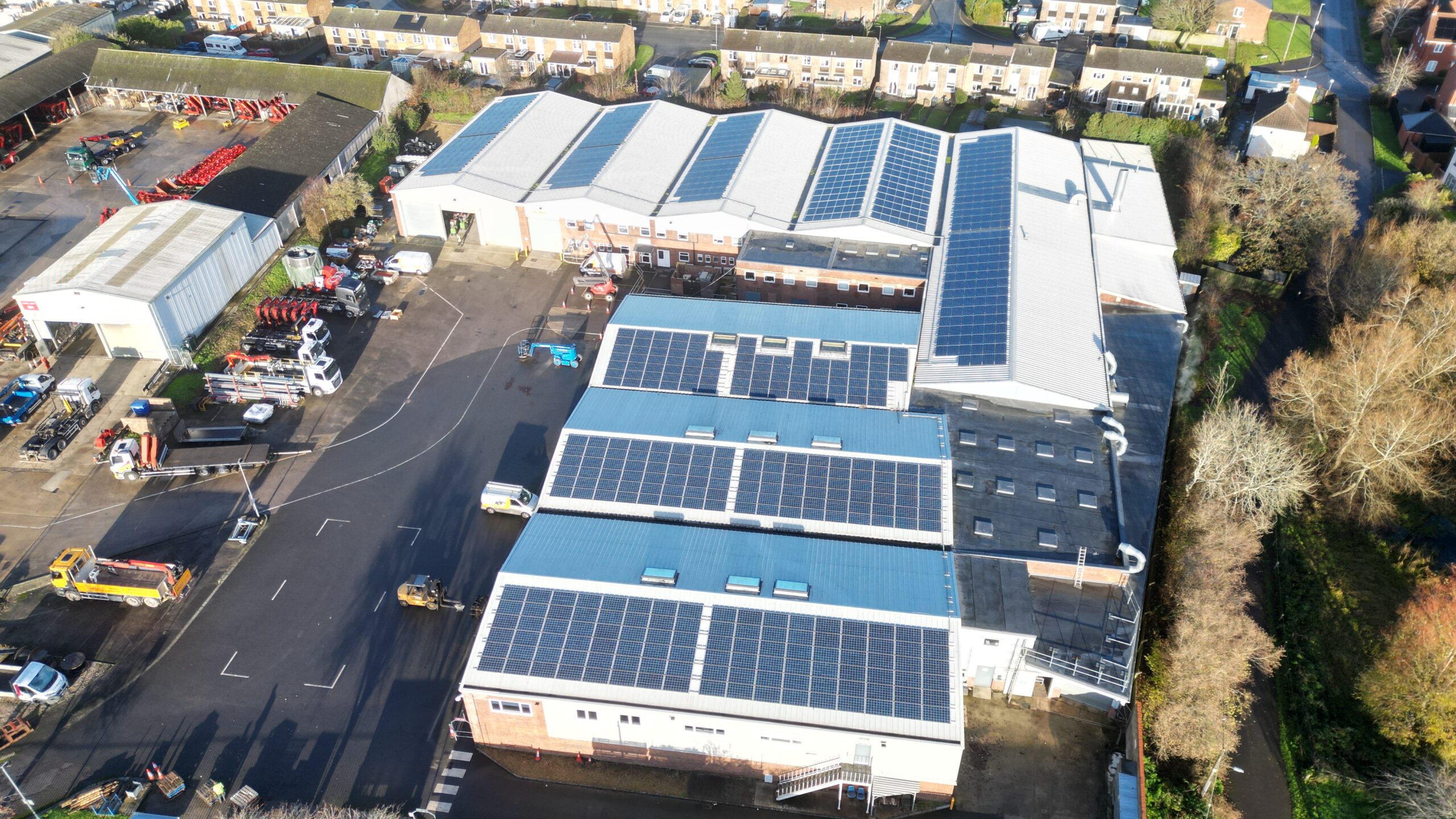 Solar panels on a site 